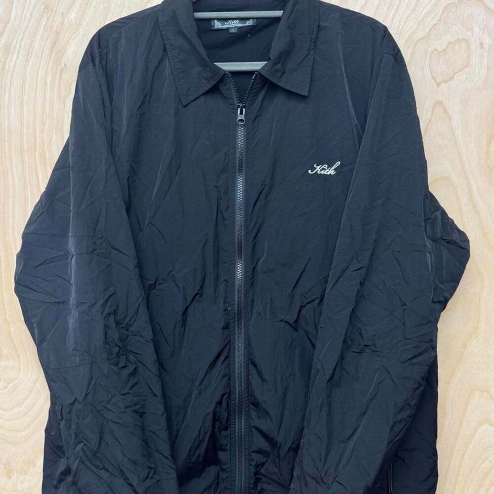 Kith Full Zip Windbreaker Jacket Size L Black